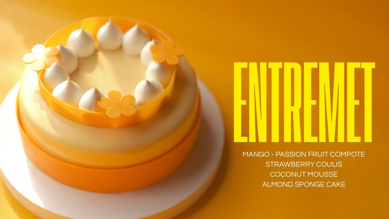 Cách làm Entremet Xoài Dâu Dừa Cực Thơm Ngon